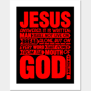 Matthew 4:4 Posters and Art